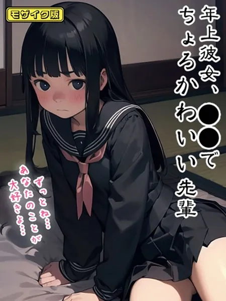 年上彼女、●●でちょろかわいい先輩 モザイク版